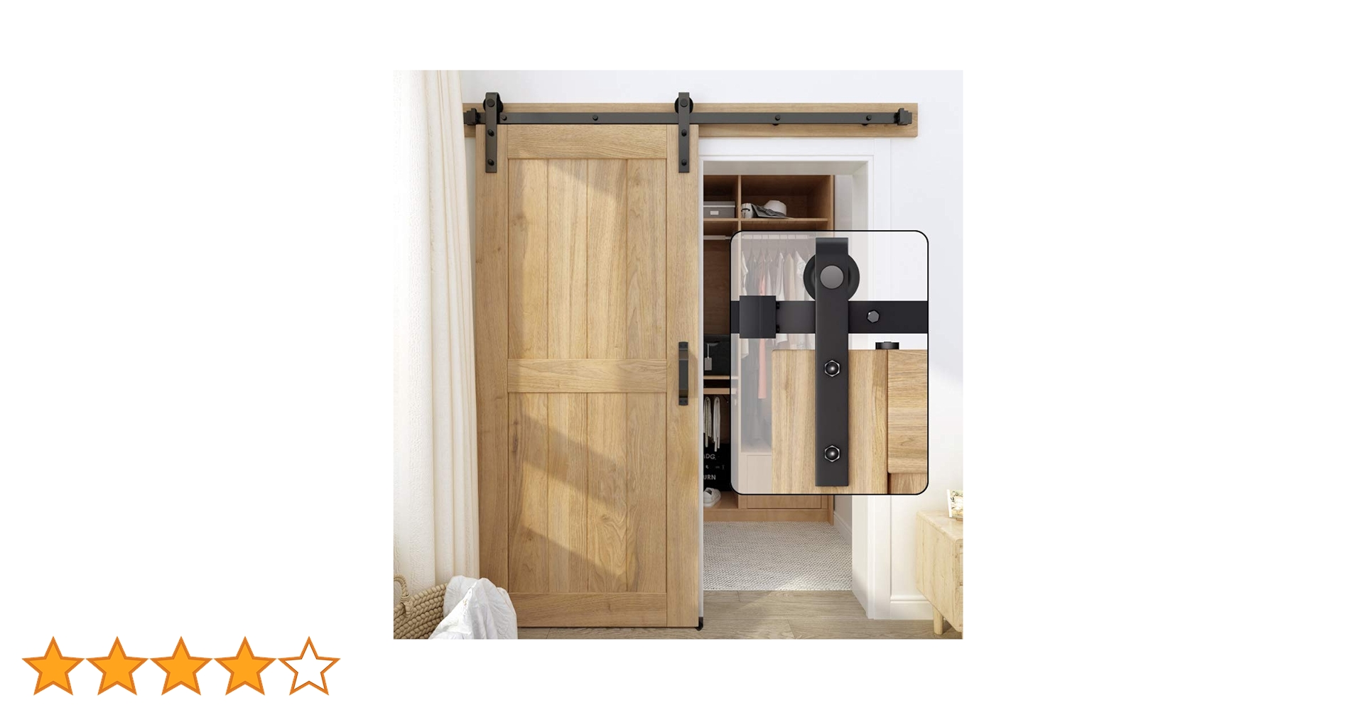 Amazon.co.jp: ZEKOO 吊り引き戸レール バーンドア金具 引き扉 4 FT